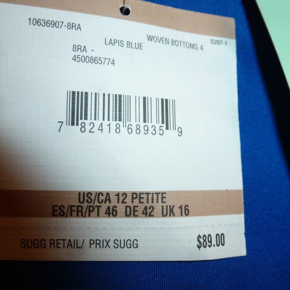 Anne Klein Slim Crop Petite Blue Woven pants ( waist is17.5") - Picture 11 of 16